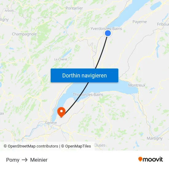 Pomy to Meinier map