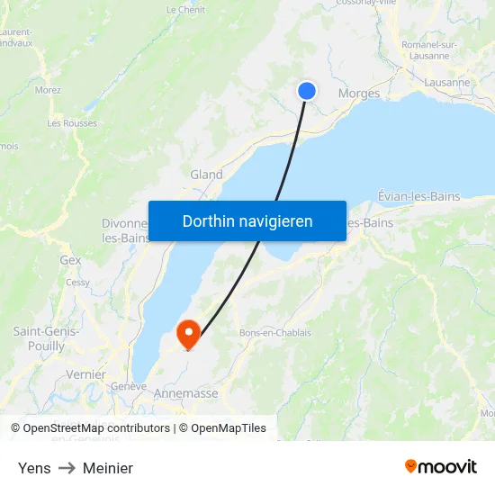 Yens to Meinier map