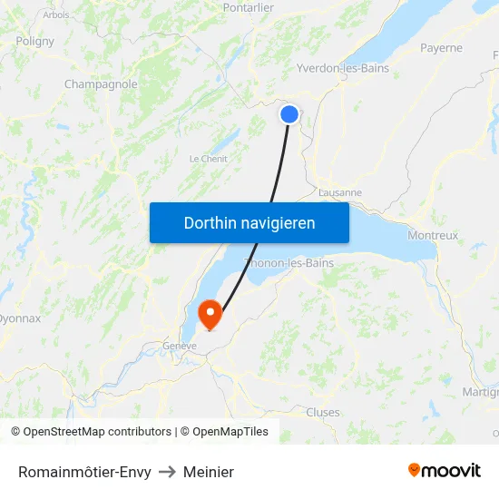 Romainmôtier-Envy to Meinier map