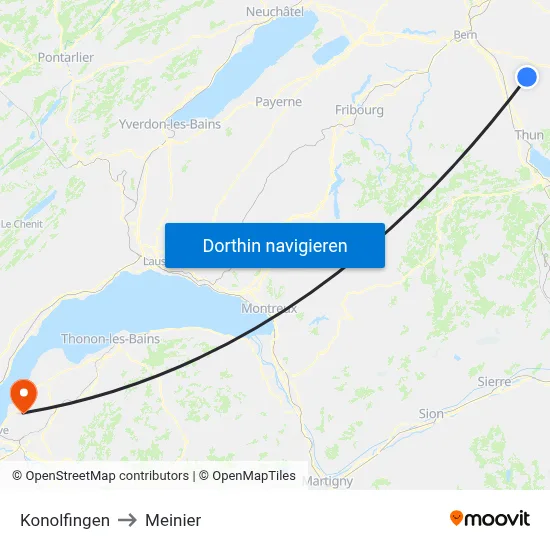Konolfingen to Meinier map