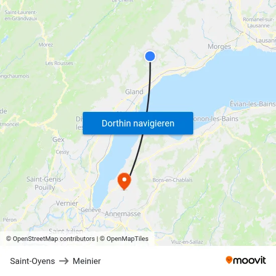 Saint-Oyens to Meinier map