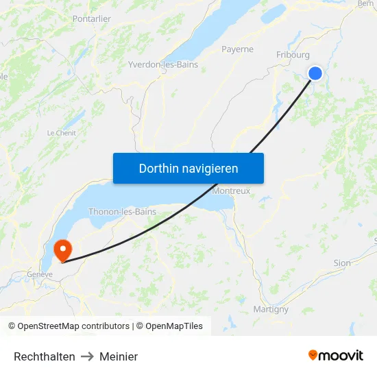 Rechthalten to Meinier map