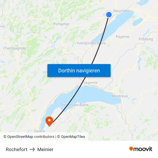 Rochefort to Meinier map
