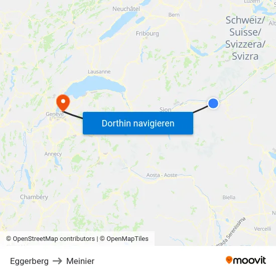 Eggerberg to Meinier map