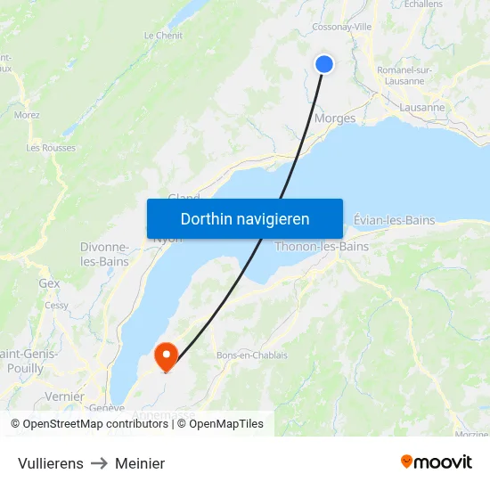 Vullierens to Meinier map