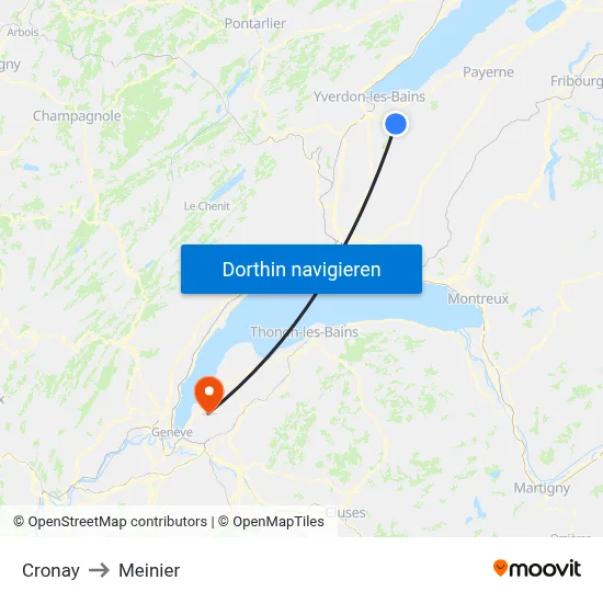 Cronay to Meinier map