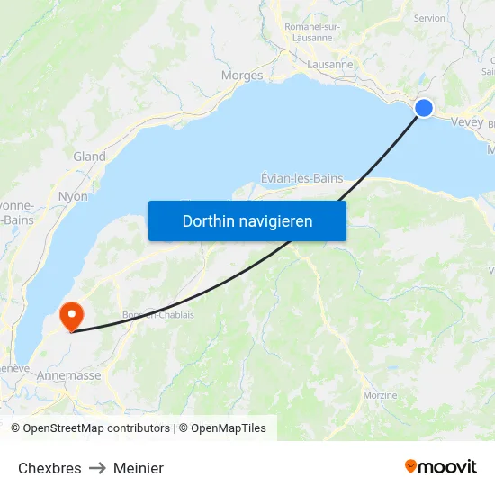 Chexbres to Meinier map