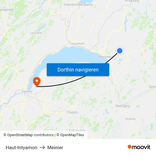 Haut-Intyamon to Meinier map