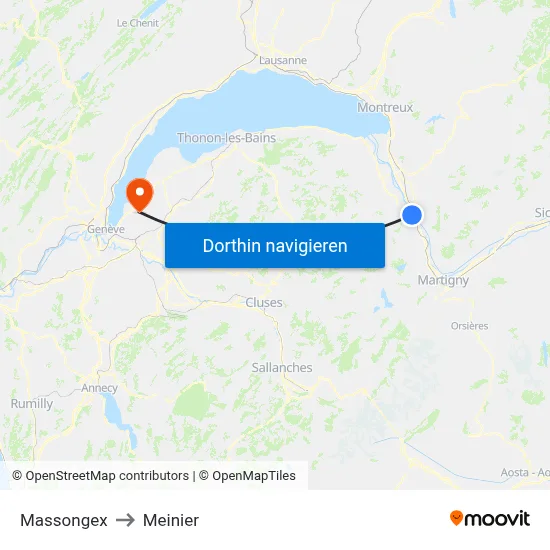 Massongex to Meinier map