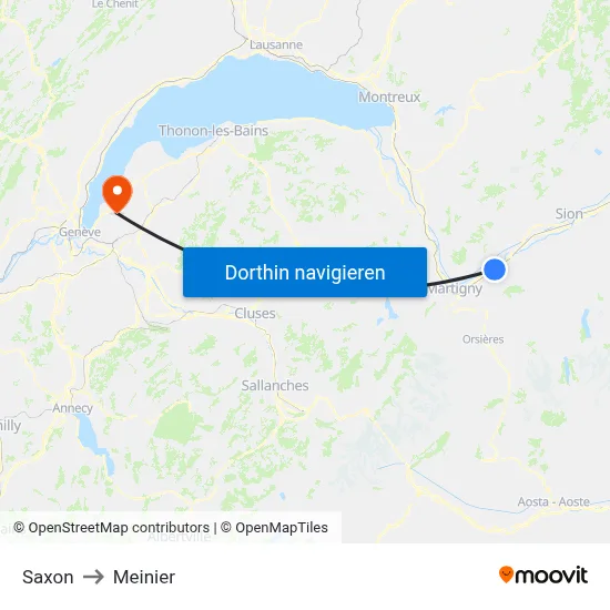 Saxon to Meinier map