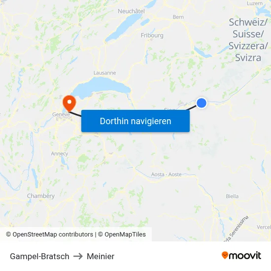 Gampel-Bratsch to Meinier map
