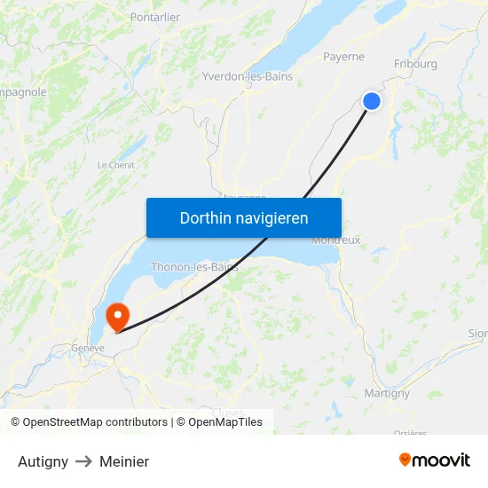 Autigny to Meinier map