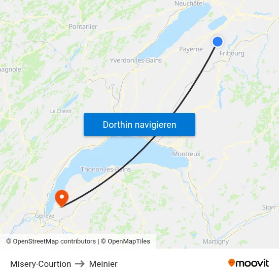 Misery-Courtion to Meinier map