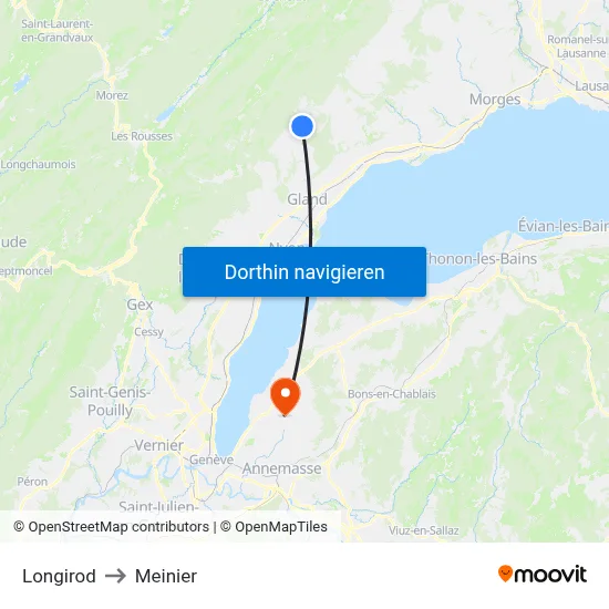 Longirod to Meinier map