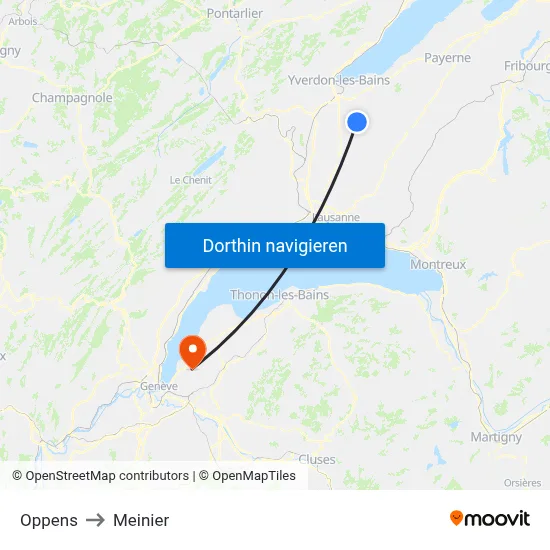 Oppens to Meinier map