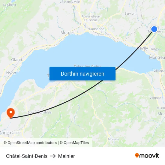 Châtel-Saint-Denis to Meinier map