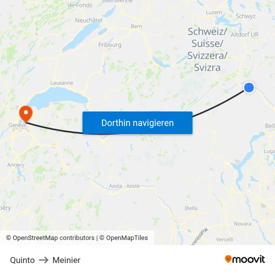 Quinto to Meinier map