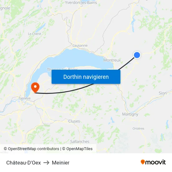 Château-D'Oex to Meinier map