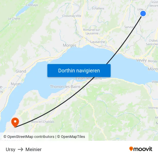 Ursy to Meinier map