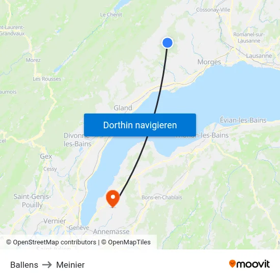 Ballens to Meinier map