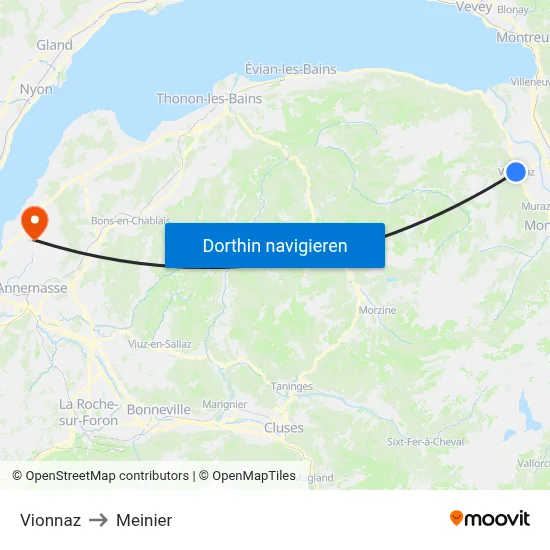Vionnaz to Meinier map