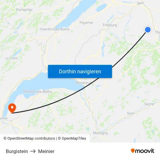 Burgistein to Meinier map