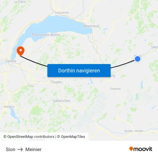 Sion to Meinier map