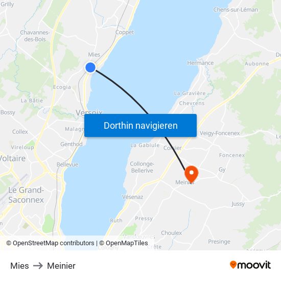 Mies to Meinier map