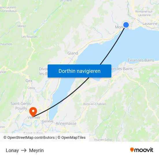 Lonay to Meyrin map