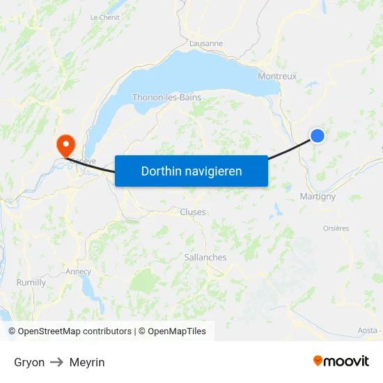 Gryon to Meyrin map
