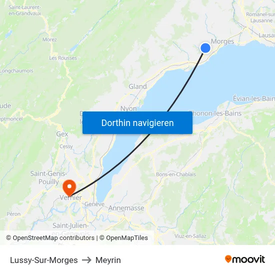 Lussy-Sur-Morges to Meyrin map