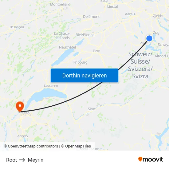 Root to Meyrin map