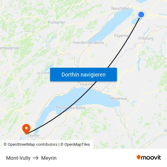 Mont-Vully to Meyrin map
