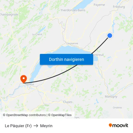 Le Pâquier (Fr) to Meyrin map