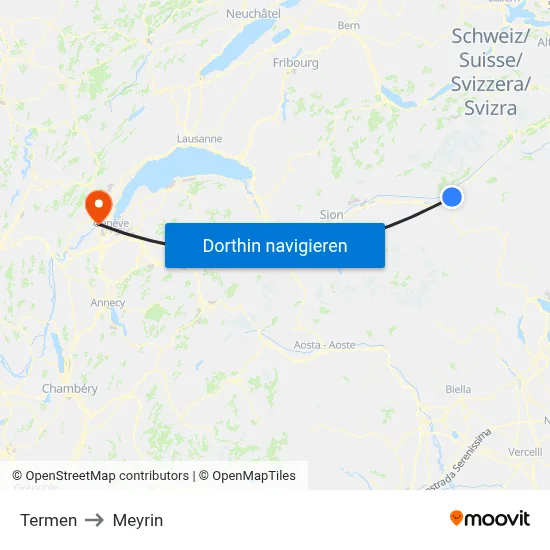 Termen to Meyrin map