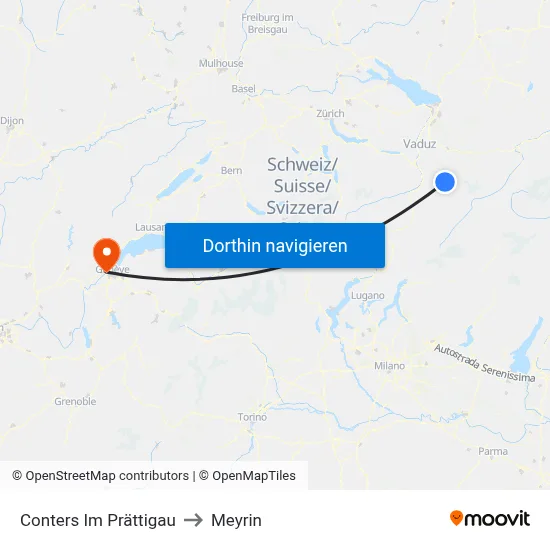 Conters Im Prättigau to Meyrin map