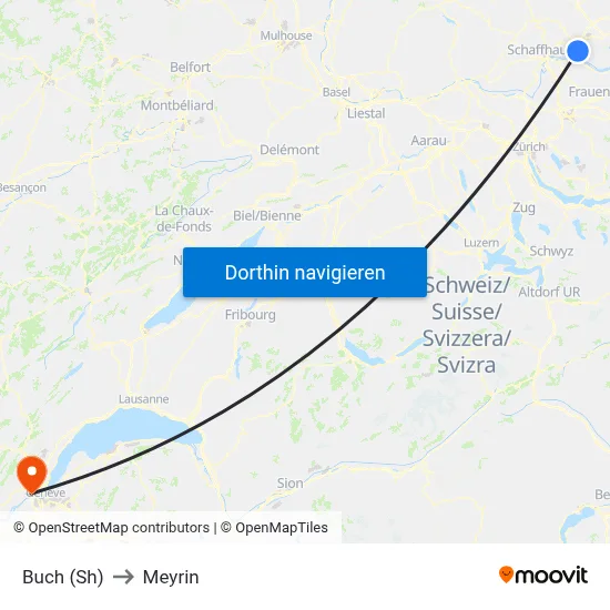 Buch (Sh) to Meyrin map