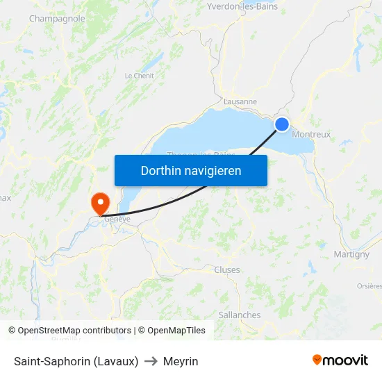 Saint-Saphorin (Lavaux) to Meyrin map