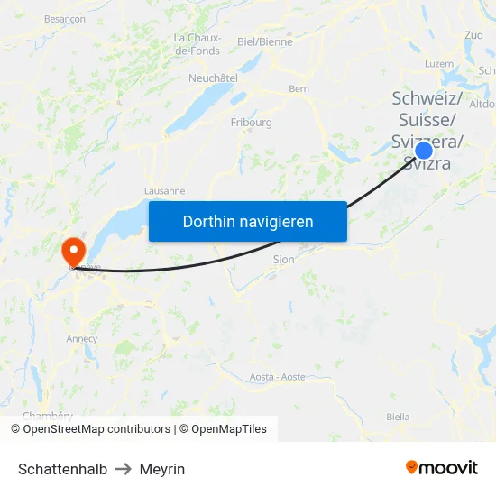 Schattenhalb to Meyrin map