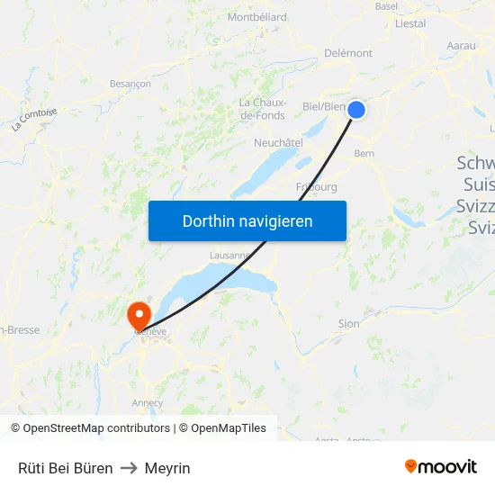 Rüti Bei Büren to Meyrin map