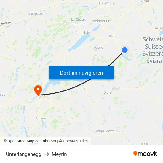 Unterlangenegg to Meyrin map
