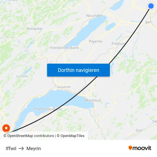 Iffwil to Meyrin map