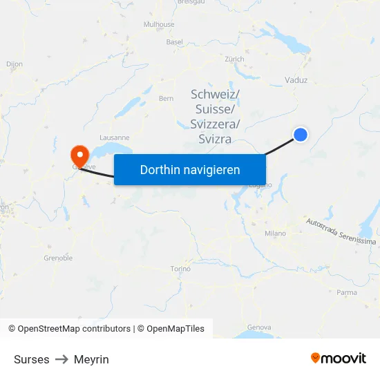 Surses to Meyrin map