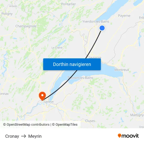 Cronay to Meyrin map