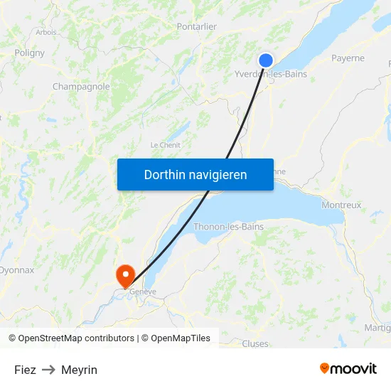 Fiez to Meyrin map