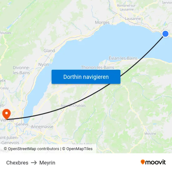 Chexbres to Meyrin map