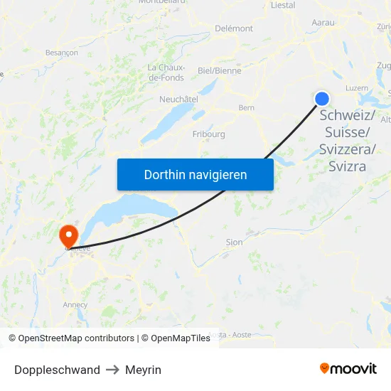 Doppleschwand to Meyrin map