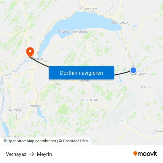 Vernayaz to Meyrin map