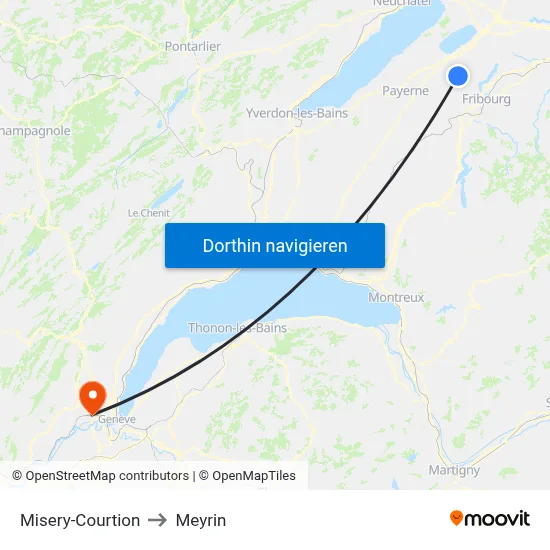 Misery-Courtion to Meyrin map