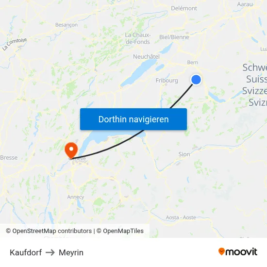 Kaufdorf to Meyrin map
